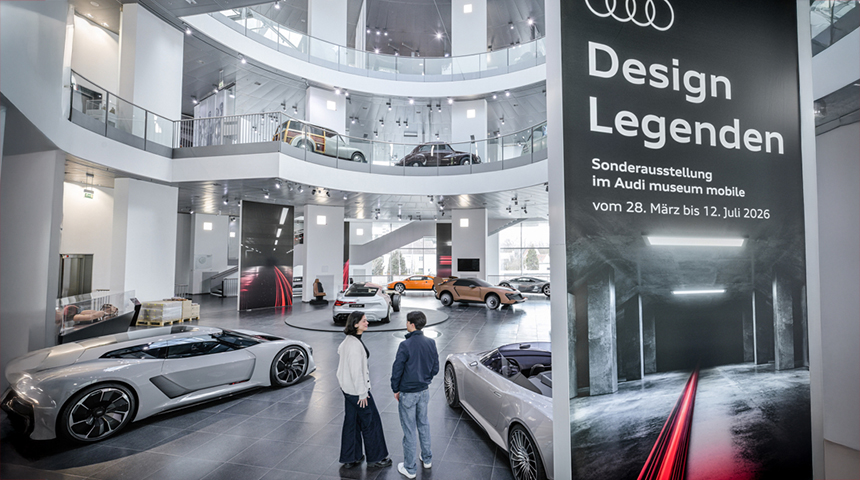 Audi m&uacute;zeum mobile - Ingolstadt &bdquo;Design Legends&rdquo; ki&aacute;ll&iacute;t&aacute;st