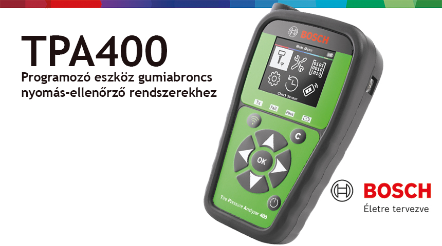 Bosch TPA 400 &ndash; Programoz&oacute; eszk&ouml;z gumiabroncs nyom&aacute;s-ellenőrző rendszerekhez